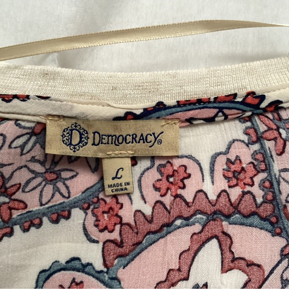 NWT Democracy Paisley Linen Blend Tunic, Size L - Picture 3 of 7